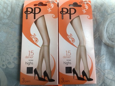 Pretty Polly kaum schwarz 15 Den Kniestrümpfe 2 x 3 Paar