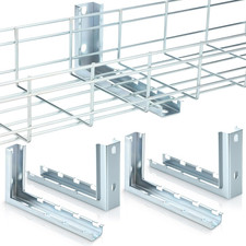 4Pcs 8 L Type Bracket Wire Mesh Cable Tray L-Shaped Wall Bracket Zinc Plated Wi
