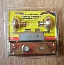 MAG Security Bit Key Mortise Lock 8785 Knob Set with Keys Brass Finish New NOS