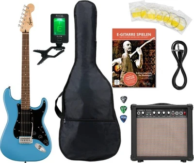Squier by Fender Sonic Stratocaster California Blue Starter Set Zubehör Amp 15W - Bild 1 von 4
