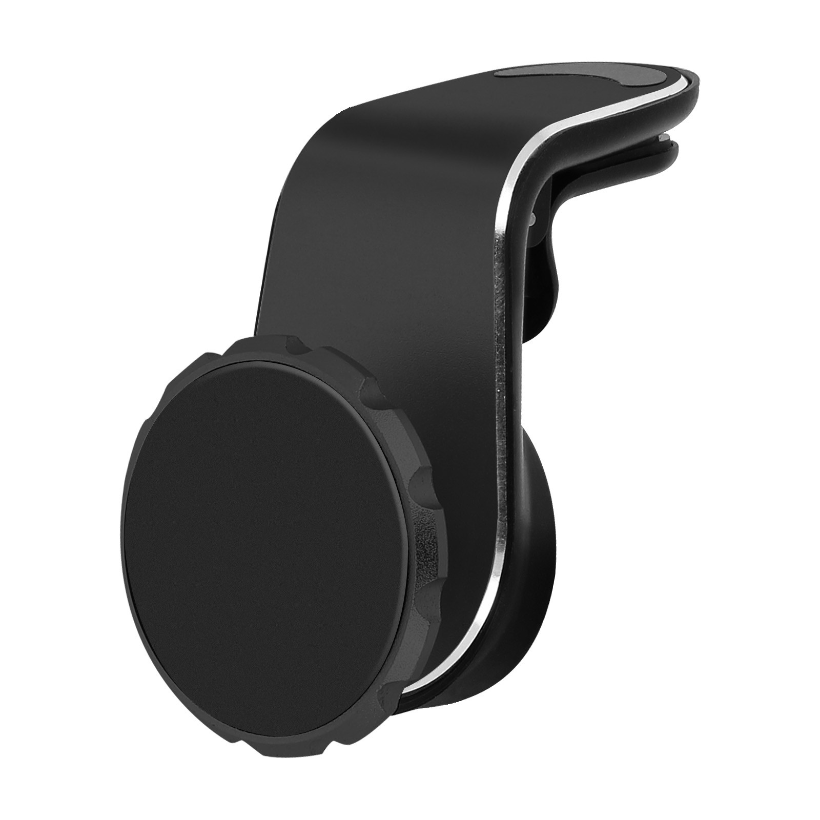 Support magnétique smartphone voiture évite les chutes sur grille d'aération fixation noire