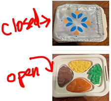 Fisher Price Fun Food Microwave TV Dinner Tray & food complete vintage 1988