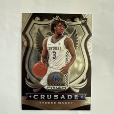 TYRESE MAXEY.. 2020-21 PANINI PRIZM DRAFT PICKS CARD.. CRUSADE INSERT CARD.. RC.