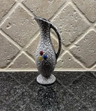 West German Jopeko Keramik white crinkle Lava glaze circa 1950-1959 Mid Century