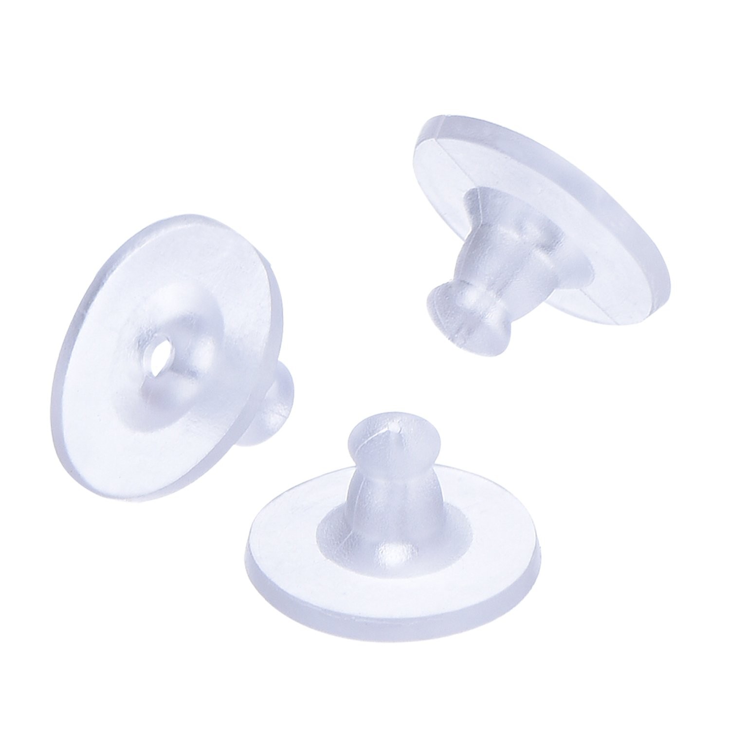100 Pack Clear Rubber Earring Safety Backs Clutch Pad