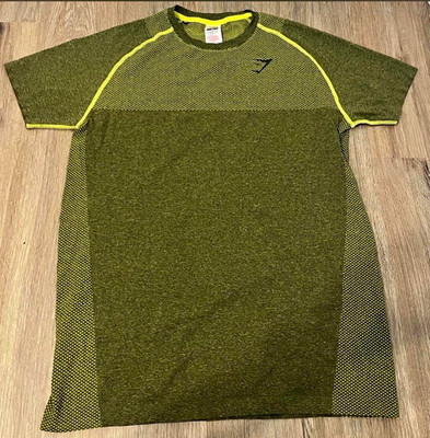 Gymshark Shirt Mens  Extra Large Green OG Phantom Seamless David Laid  