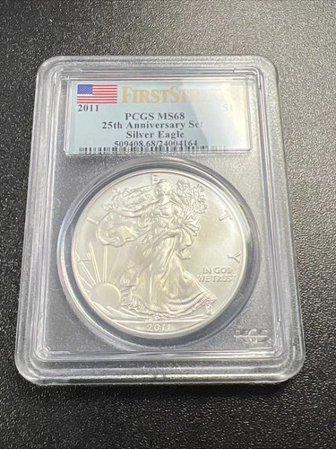 2011-P American Silver Eagle - PCGS MS 68 / First Strike / 25th Anniv. Set - NR!