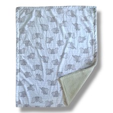 Disney Dumbo Gray White Sherpa Baby Blanket Sherpa
