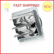 JPOWER 12 Inch Shutter Exhaust Fan, Gable Vent Fan, Wall Mount Ventilation, Auto