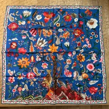 Sarvatore Ferragamo Scarf 86cm 33″ square silk flower blue