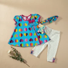 New Gymboree Baby Girl outfit set Shirt leggings Headband Size 6 months 