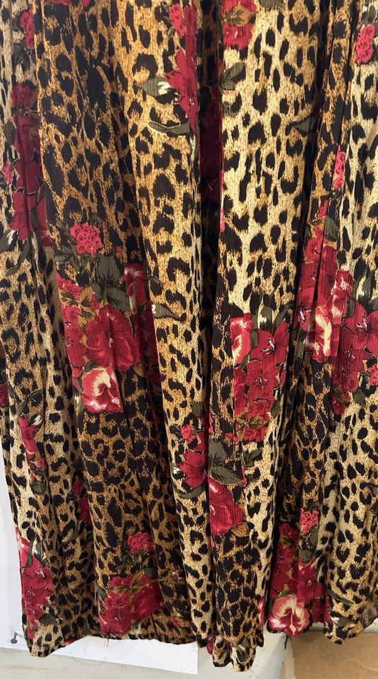 Vestido largo de colección "Pretty Pink" rojo/dorado/negro 100 % rayón para mujer talla S Foto 4 de 4