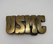 1970s Vintage - USMC Solid Brass Belt Buckle, Unpolished, Pre-owned