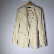 central park west Cream Linen Blend Blazer Size XS
