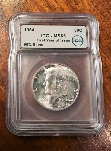 1964 Kennedy Half Dollar First Year of Issue MS65