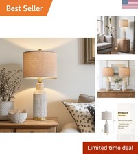 25" Modern Ceramic Lamps Single Table Lamp for Living Room Bedroom Farmhouse ...