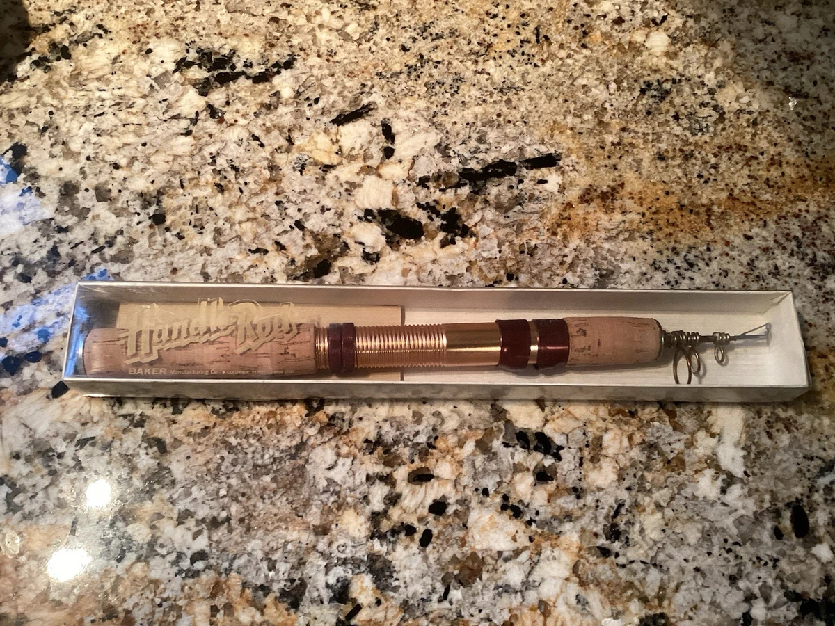 Vintage Baker Manufacturing co. Mango de caña de pescar telescópica mango de corcho