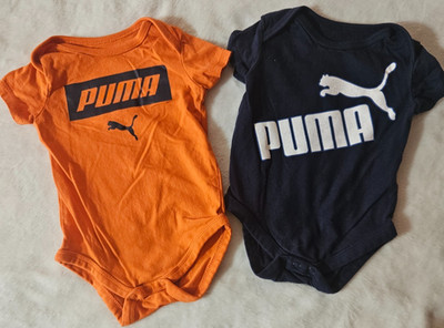 Lot of 2 Newborn PUMA One Piece Body Suit US Size 0-3 Months Newborn PUMA/ 