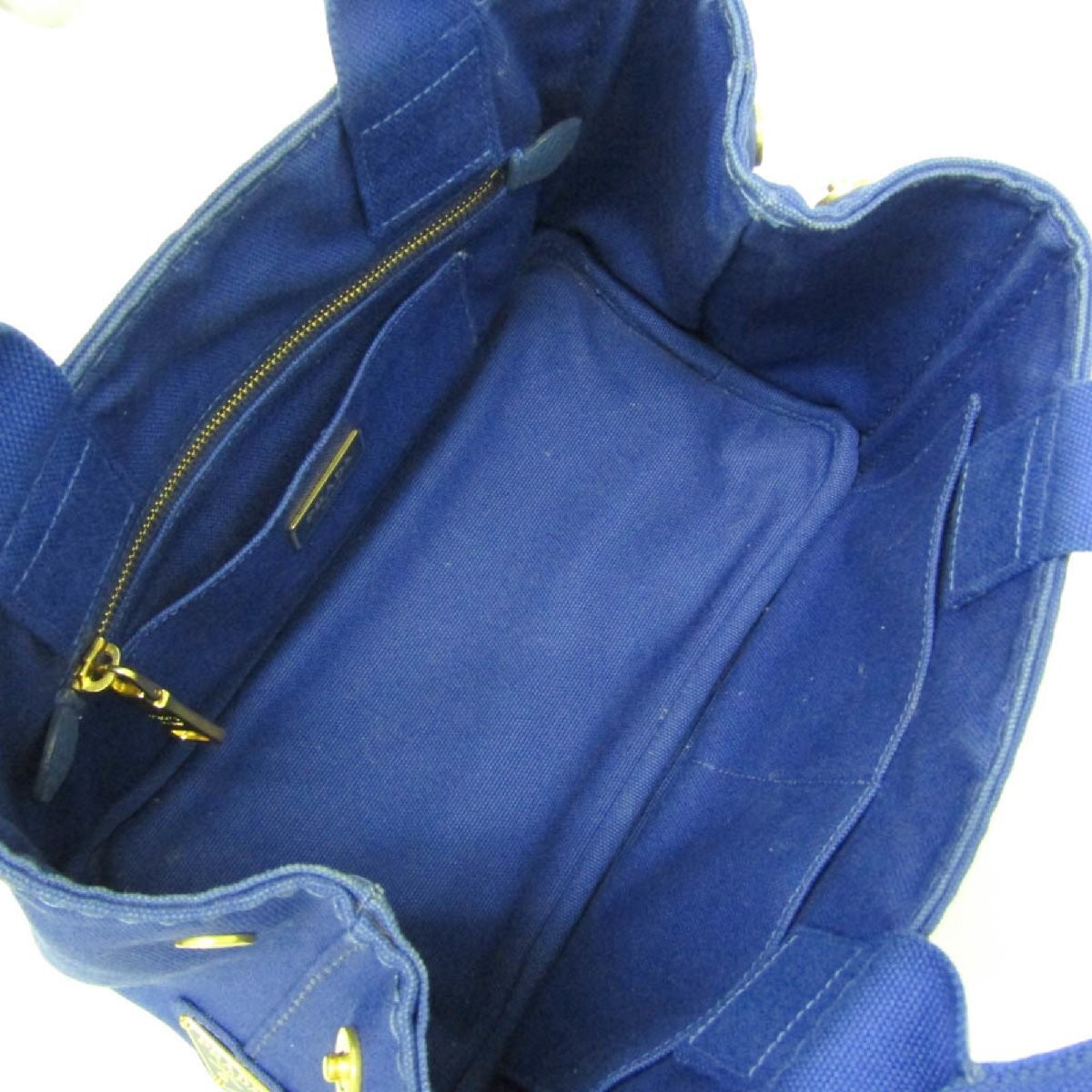 PRADA CANAPA BN2439 Ladies Canvas Handbag Blue from japan thumbnail 4