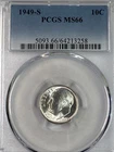 1949 S Roosevelt Silver Dime PCGS MS66 Beautiful Brilliant Coin!