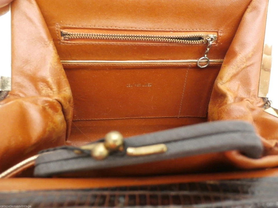 Lote de bolsos de mano vintage de piel de serpiente/lagarto Foto 4 de 4