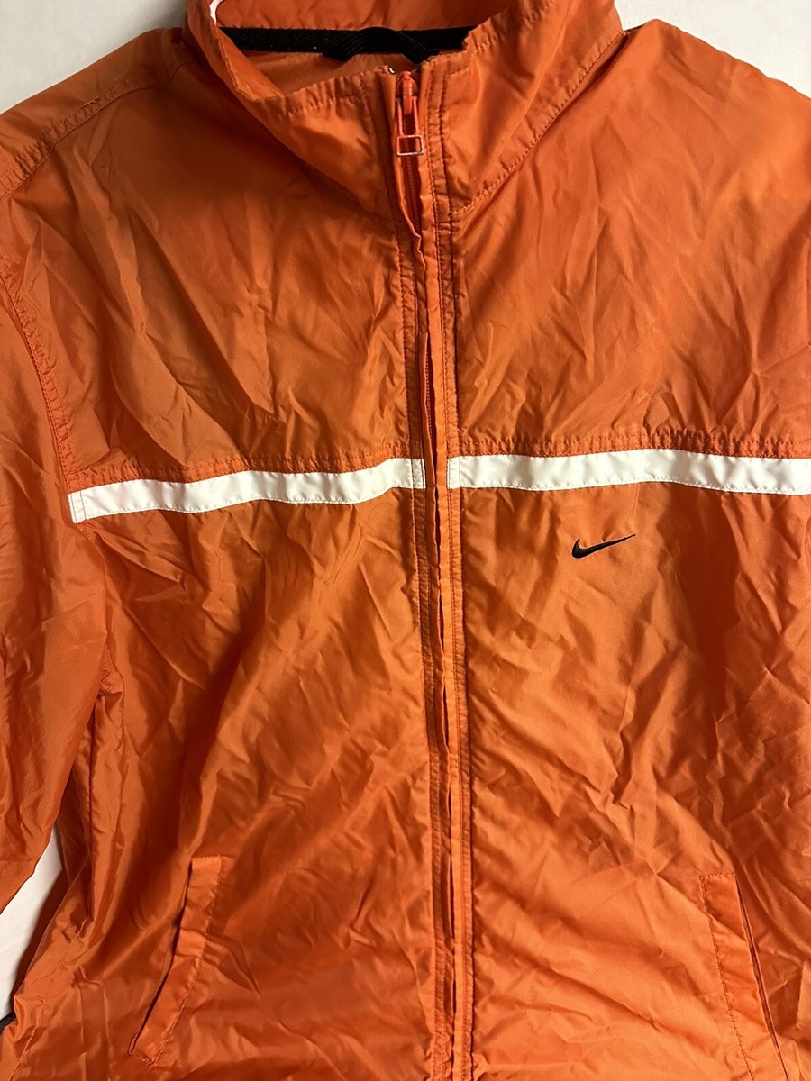 Vintage 90s Nike Orange Windbreaker Jacket Full Zip Men's Vintage 90s Nike Orange Windbreaker Jacket Full Zip Men's