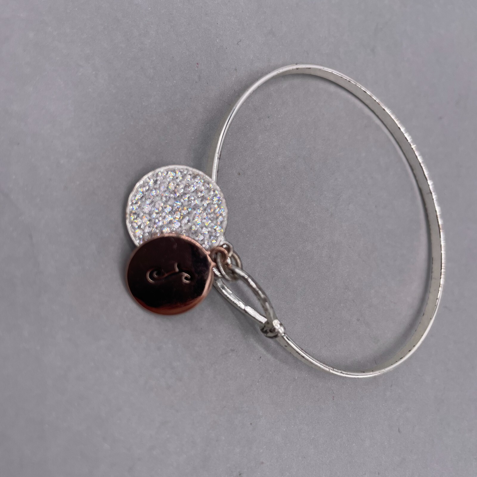 LA Charm Cuff Initial monogram J Bangle Bracelet … - image 3