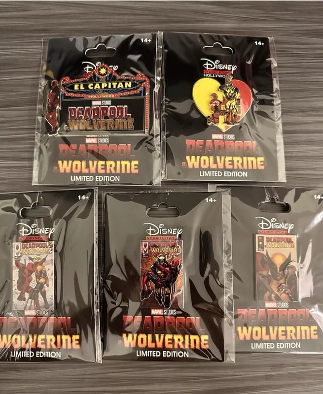D23 2024 DSSH Deadpool And Wolverine Pin Store Hollywood Set Of 5 Pins LE 300