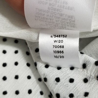 Loft Womens Blouse Top Polka Dot Size S Ivory Black Lined Sheer