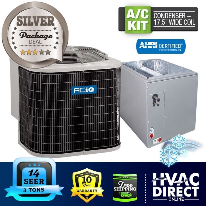 3 Ton 14 SEER ACiQ-Heil by Carrier Air Conditioning Condenser + 17.5u0026#034;  W Coil | eBay