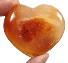 Carnelian Polished Puff Heart Madagascar 77.2 grams