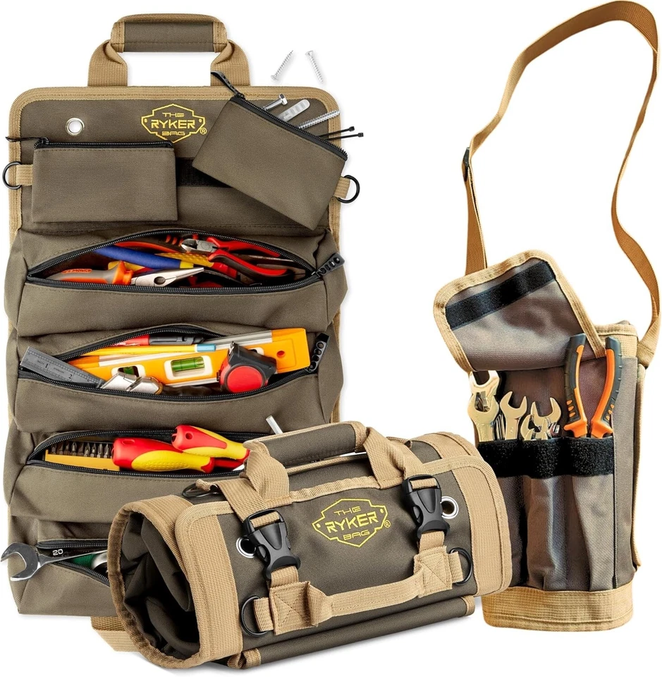 Compact Heavy-Duty Tool Roll Bag Organizer - Perfect for On-the-Go Professionals - Image 3 of 4