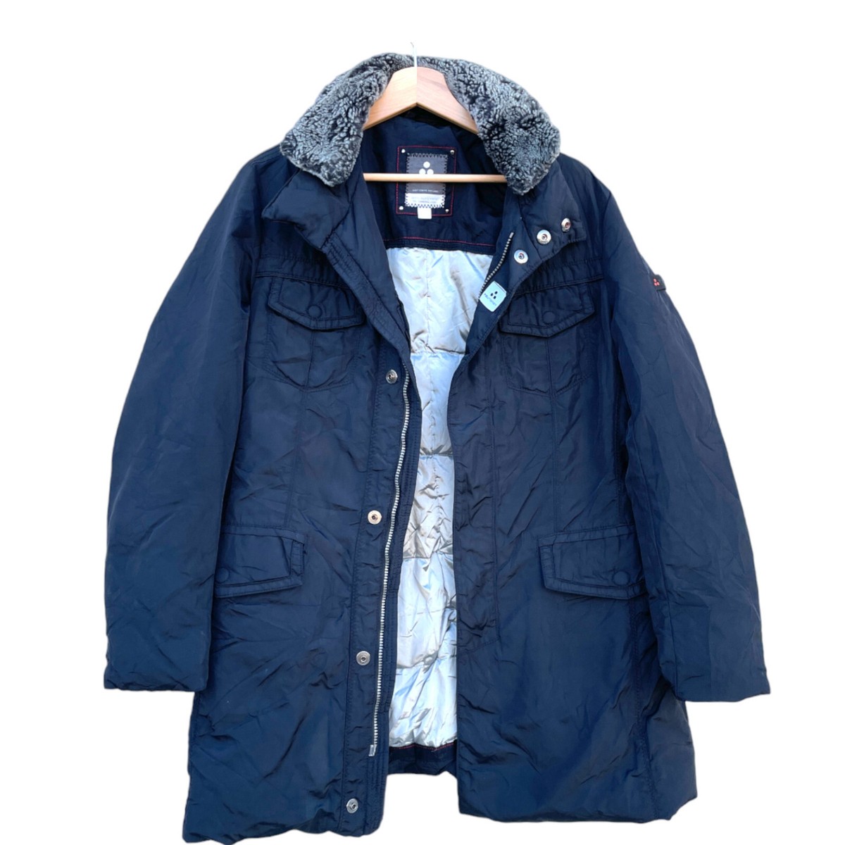 Peuterey Coat, Navy Blue Parka, Long Jacket, Padded Coat for Women, Size M