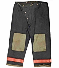 50x28 Globe Black Firefighter Turnout Pants with Orange Stripes P1446