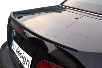 passend für BMW E90,  tuning spoiler hecklippe CARBON look Slim lip becqeut levr