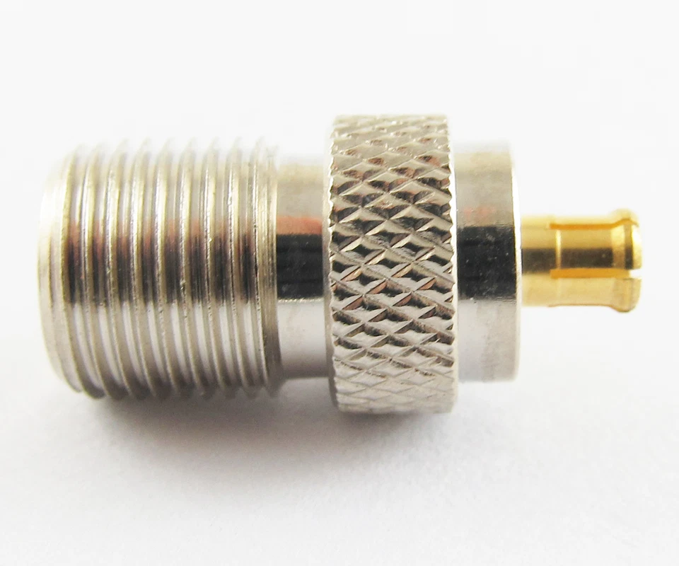 4pcs Brass F Female Jack to MCX Male Plug Straight RF Coaxial Adapter Connector - Image 2 of 4