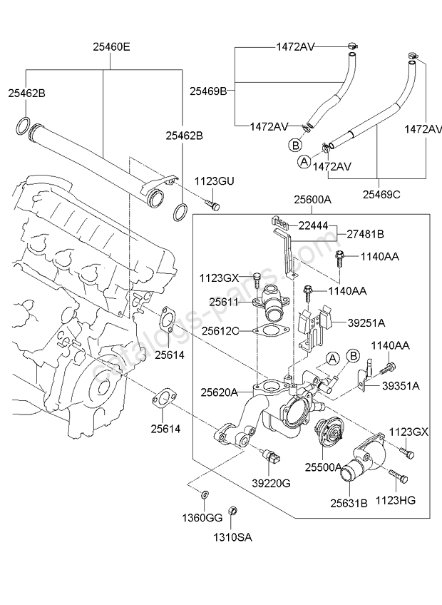 GENUINE BRAND NEW KIA SPORTAGE 20042006 HOUSING ASSY THERMOSTAT eBay