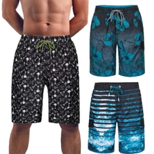 Beautiful Giant Men's Striped Beach Vacation Swim Trunks Swimwear Board Shorts