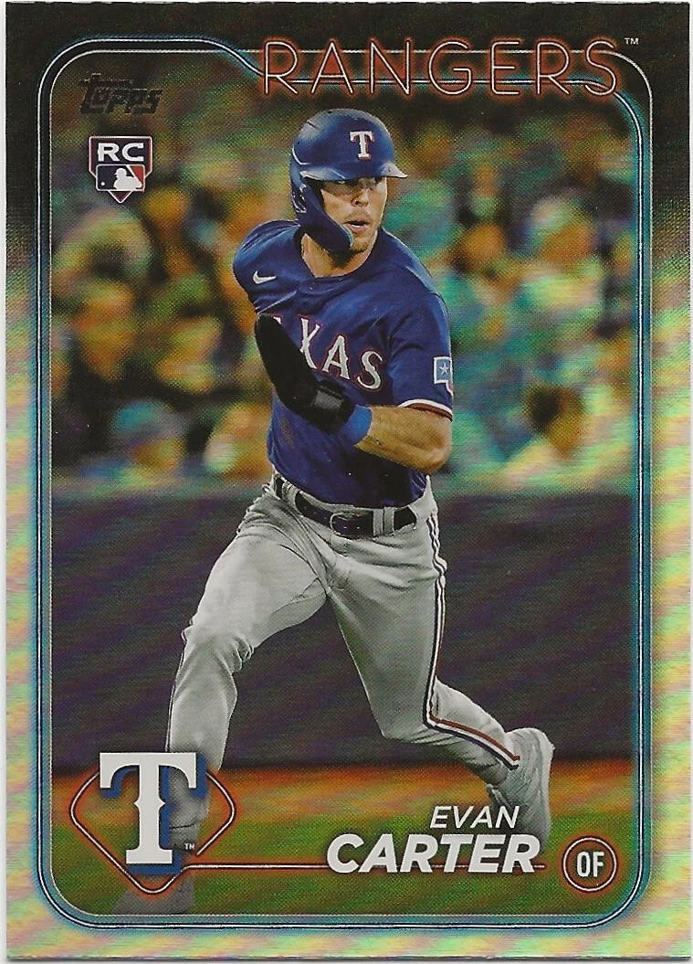 2024 Topps Series 1 EVAN CARTER Rainbow Foil Parallel Rangers 