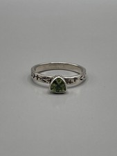 Womens 6.25 Ring Sterling Silver 925 Etched Green Peridot
