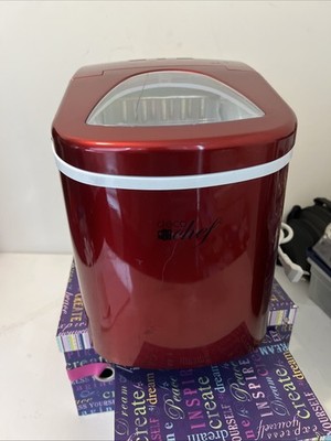 Deco Chef Ice Maker Portable Countertop Compact Machine Red -Tested & Works