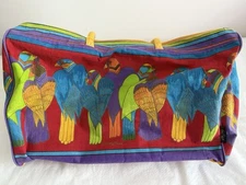 Laurel Burch Canvas Beach Pool  ZIP Tote Bag Sun N Sand TROPICAL BIRDS