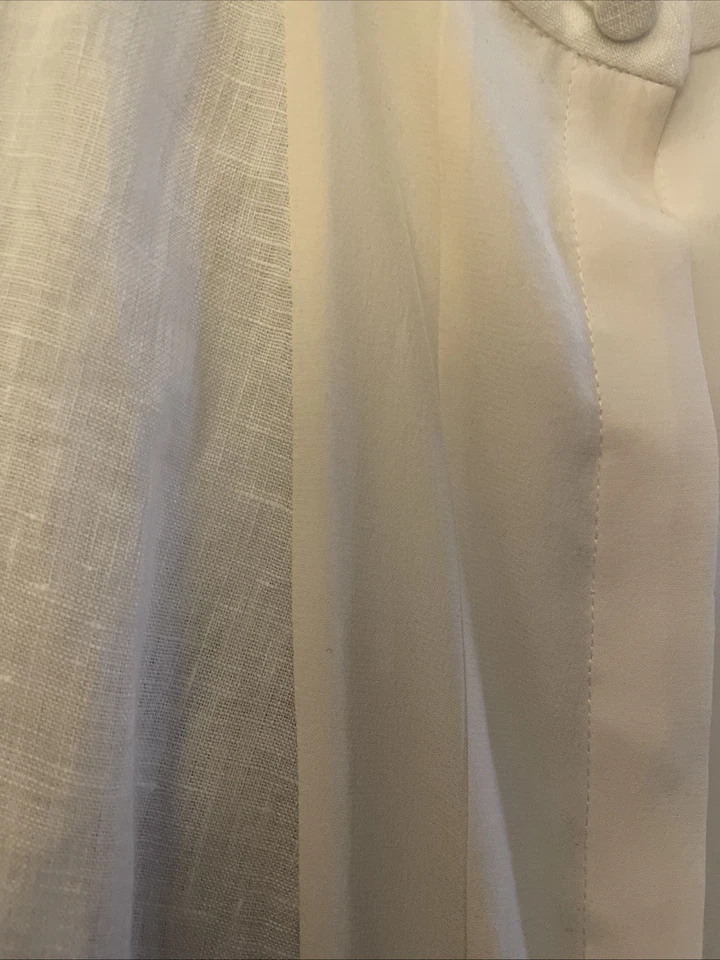 Blusa Camisa Blusa Marfil Top TORY BURCH Seda y Lino Sin Mangas con Botones Talla L Foto 3 de 4