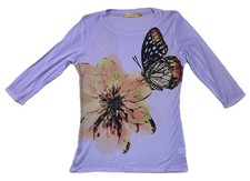 NWT Notations Butterfly Long Sleeve Women's Top Size M Long Sleeve. USA