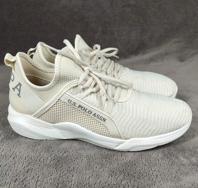 US Polo Assn Women's Running Shoes Size 9.5 Light Beige Mesh Sneakers