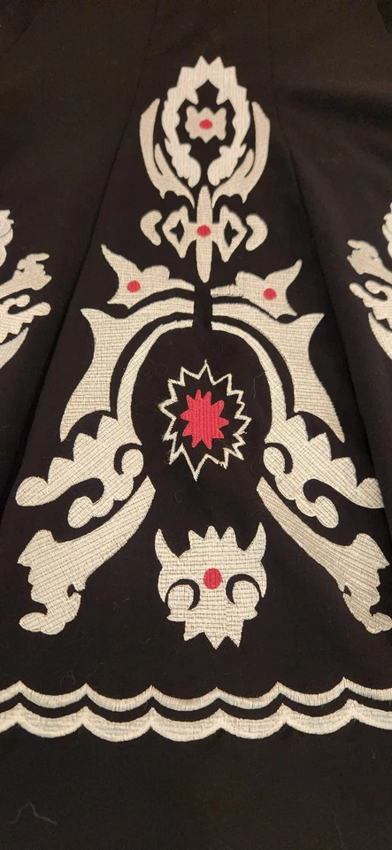 VINTAGE SUNNY LEIGH Women's Flare Midi Skirt Embroidered SZ 8 - Image 3 of 4