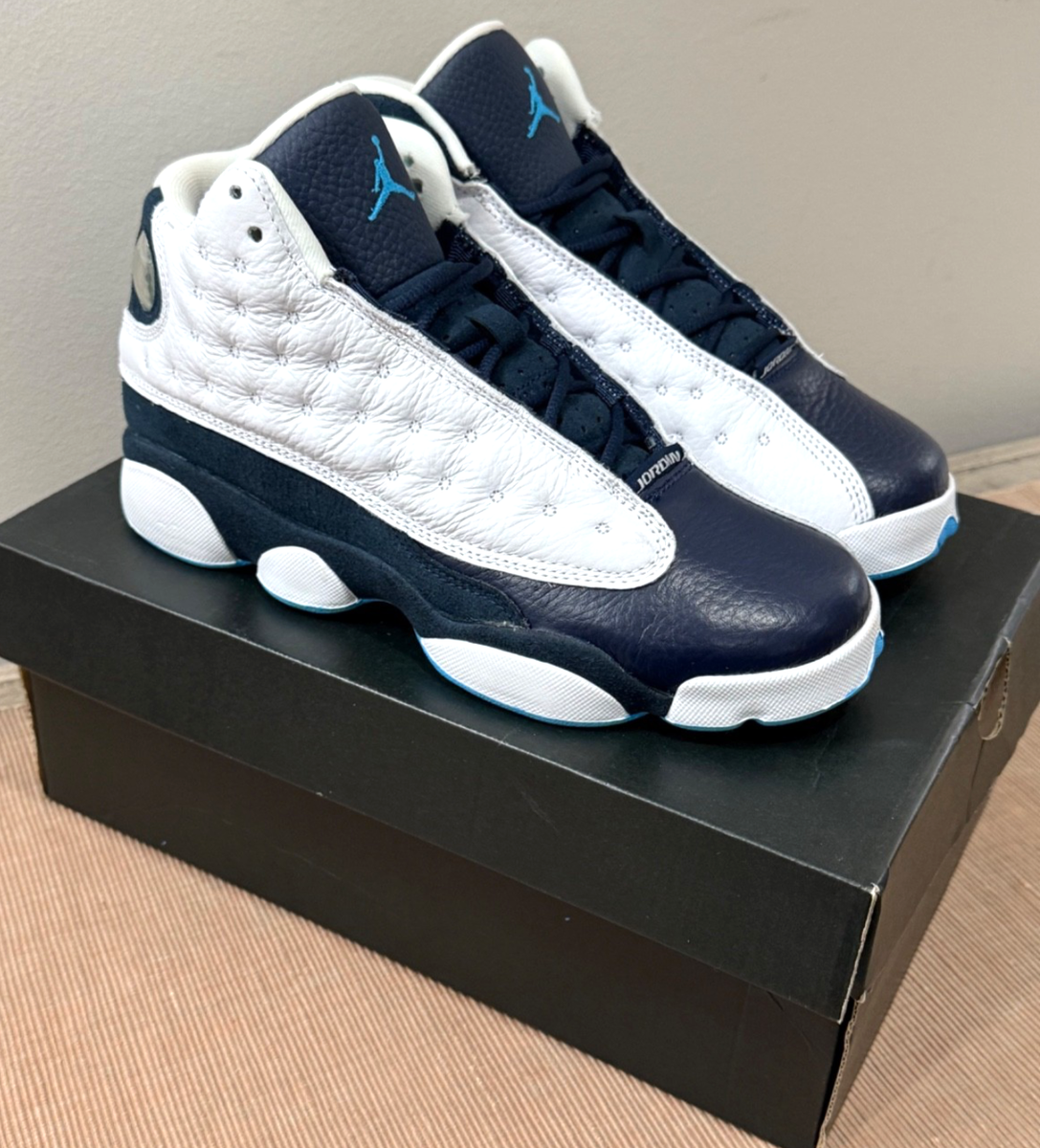 Nike Air Jordan 13 Retro White Obsidian Blue DJ3003-144 Youth Shoes 7Y WORN  ONCE
