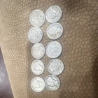 Lot # B of 10 90% Silver Mercury Dimes 10C (1916-1945) Circulated
