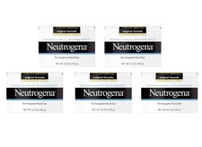 5 Pack Neutrogena Original Frag-Free Facial Cleansing Bar with Glycerin 3.5 Oz