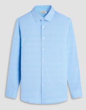 New BUGATCHI Men's XL Blue Jimmy Double-Sided Plaid OoohCotton Button Down Shirt